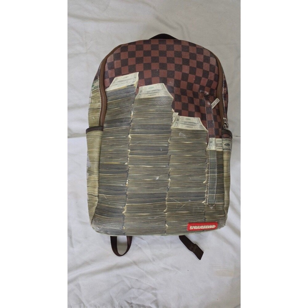 Sprayground Backpack Checker Money Stack Limited Edition Backpack - Picture 2 of 12
